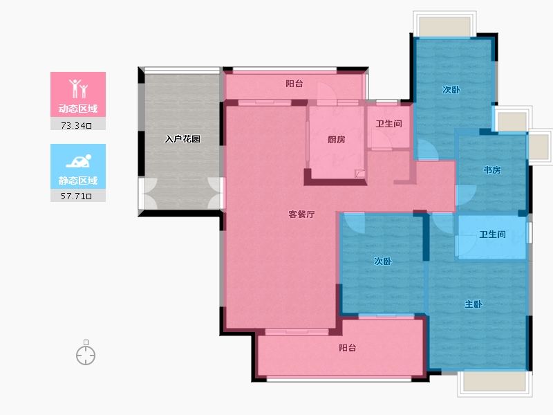 江西省-宜春市-新城金中环-C区-129.92-户型库-动静分区