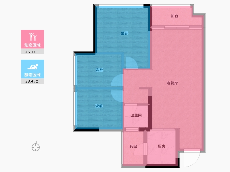 四川省-成都市-锦绣世家-66.66-户型库-动静分区