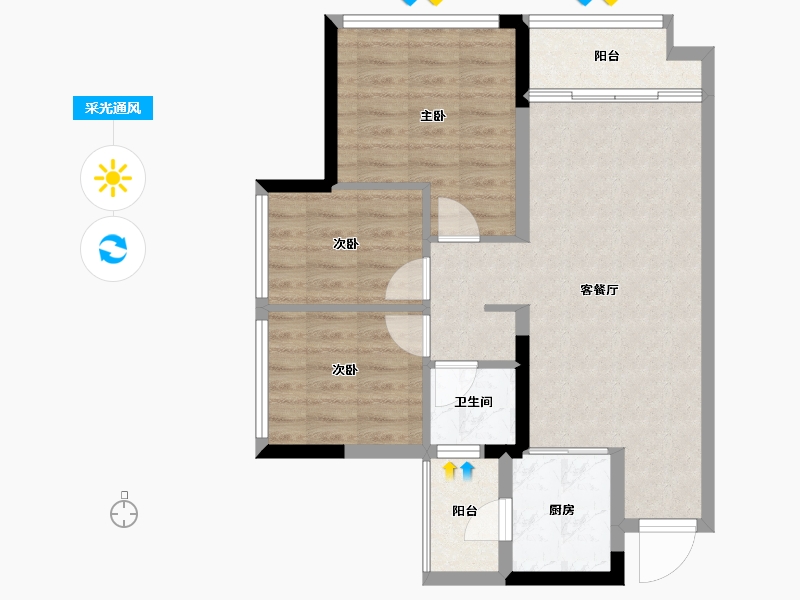 四川省-成都市-锦绣世家-66.66-户型库-采光通风