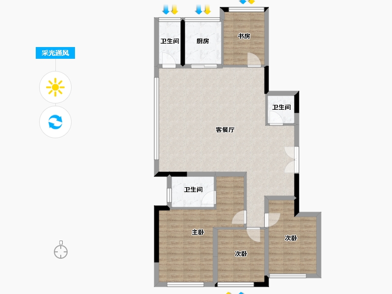 四川省-成都市-建发天府养云-107.41-户型库-采光通风