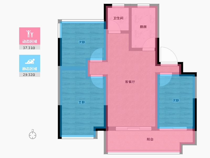 安徽省-合肥市-文一未来轩-58.28-户型库-动静分区