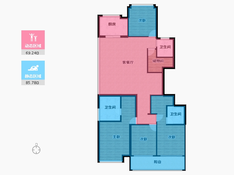 浙江省-杭州市-望翠蓝庭-141.63-户型库-动静分区