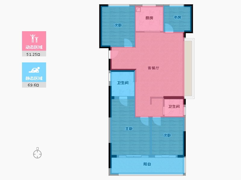 浙江省-杭州市-和著风华里-110.00-户型库-动静分区