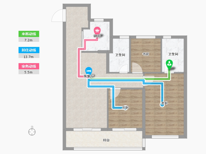 浙江省-杭州市-中建潮阅尚境-85.62-户型库-动静线