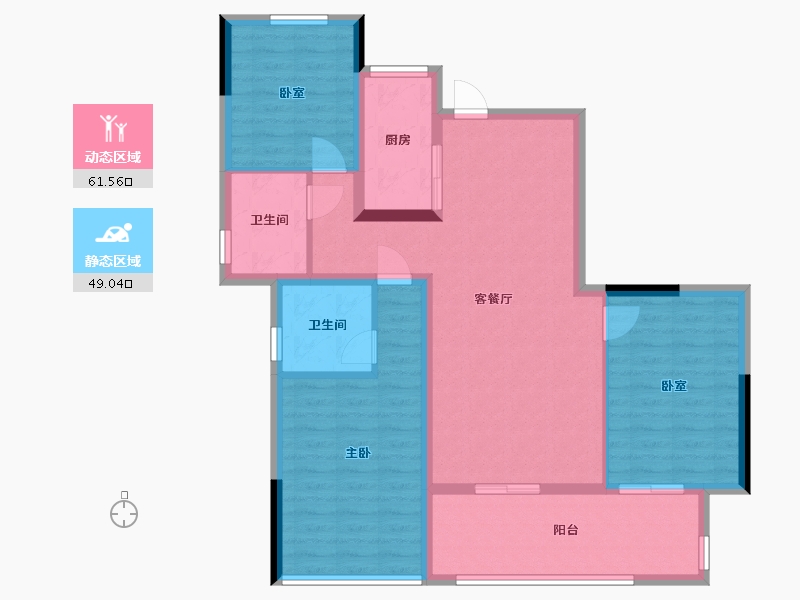 江西省-九江市-广隆赣江铭著小区-92.14-户型库-动静分区