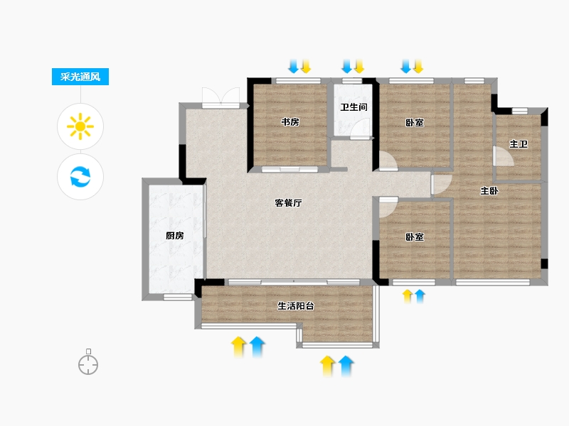 四川省-成都市-中国铁建·青羊樾府-119.78-户型库-采光通风