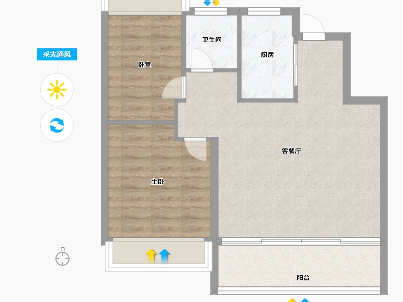 上海-上海市-金融街金悦府-63.20-户型库-采光通风