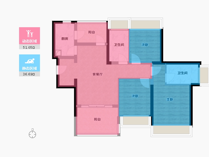 广东省-深圳市-金融街华发融御花园-76.80-户型库-动静分区