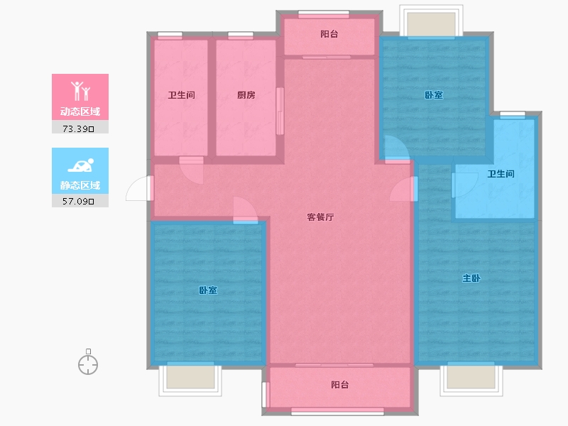 陕西省-汉中市-丰辉龙亭园小区-112.00-户型库-动静分区