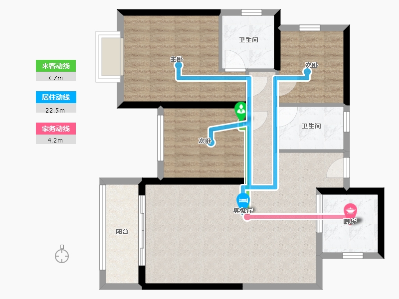 湖北省-天门市-竟陵华府-96.00-户型库-动静线