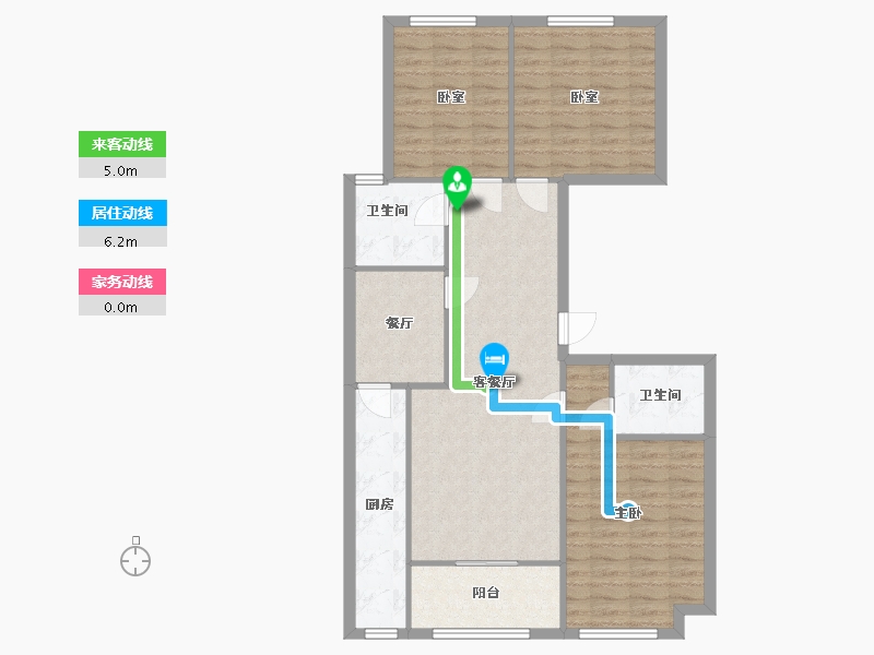 浙江省-杭州市-金岸提香-90.00-户型库-动静线