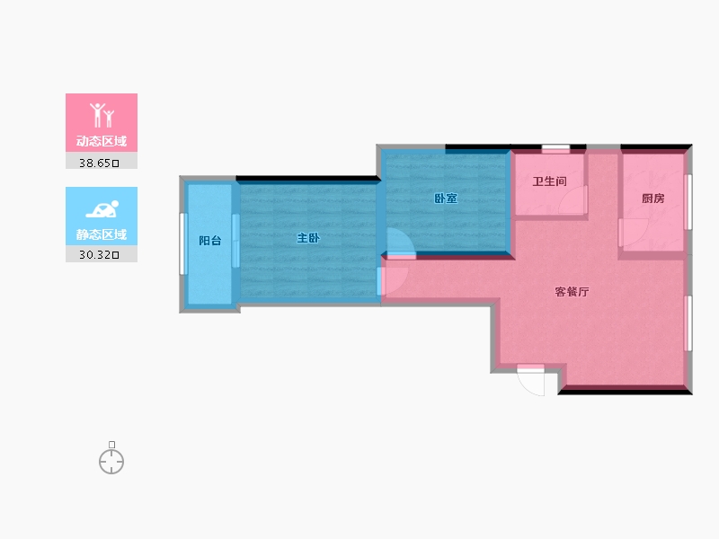 浙江省-杭州市-沁香公寓-66.00-户型库-动静分区