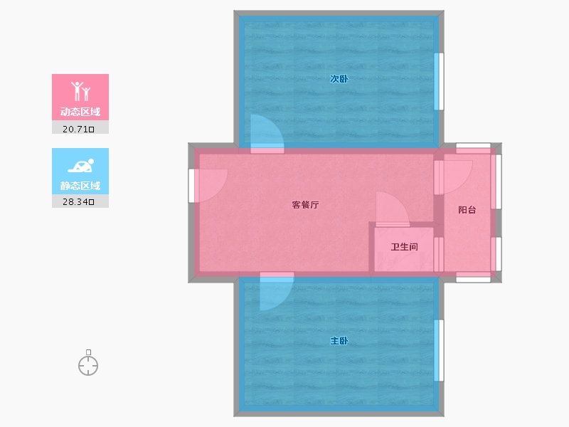 河北省-石家庄市-动力厂五宿舍-44.00-户型库-动静分区