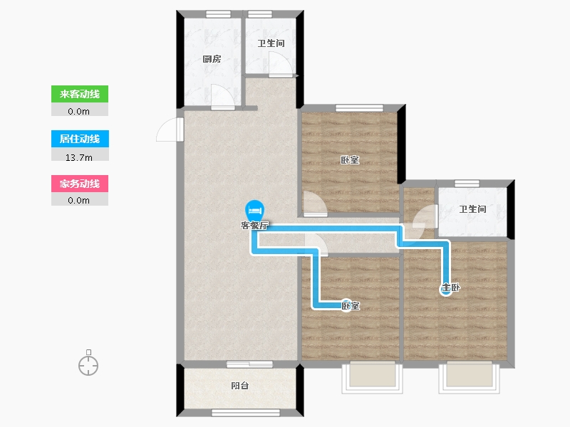 浙江省-宁波市-丁山华庭-100.00-户型库-动静线