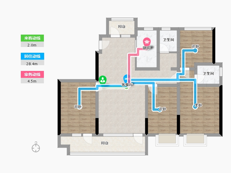 山东省-枣庄市-金玉嘉园-113.60-户型库-动静线