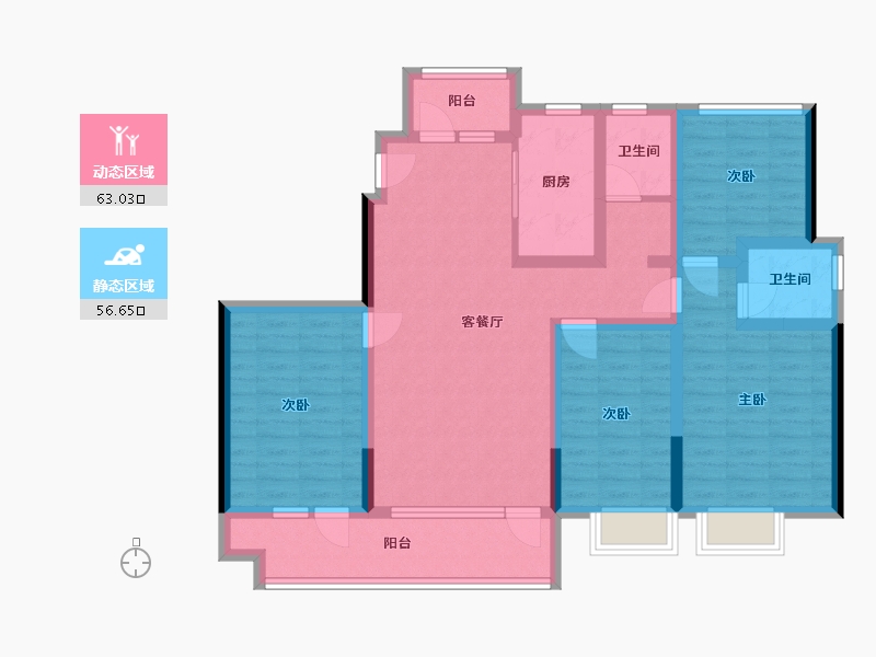 山东省-枣庄市-金玉嘉园-113.60-户型库-动静分区