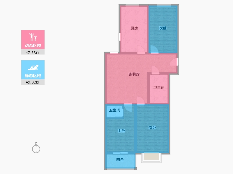 山西省-长治市-龙溪苑-102.40-户型库-动静分区