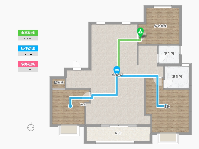 浙江省-嘉兴市-优盛花园-120.00-户型库-动静线