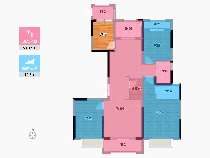 浙江省-衢州市-花园岗小区-113.89-户型库-动静分区