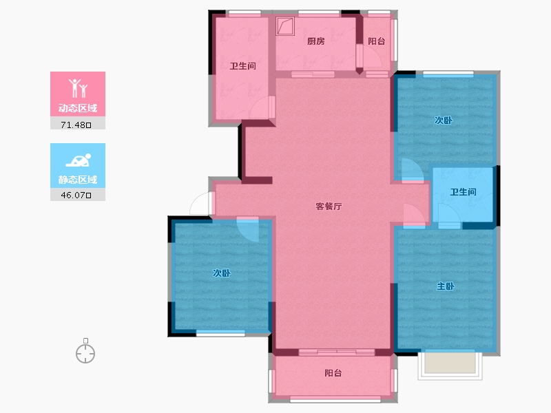 河南省-洛阳市-银隆·开元名邸-B区-112.00-户型库-动静分区