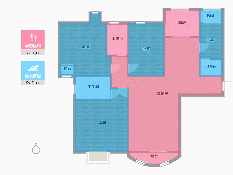 北京-北京市-珠江绿洲家园-88.00-户型库-动静分区