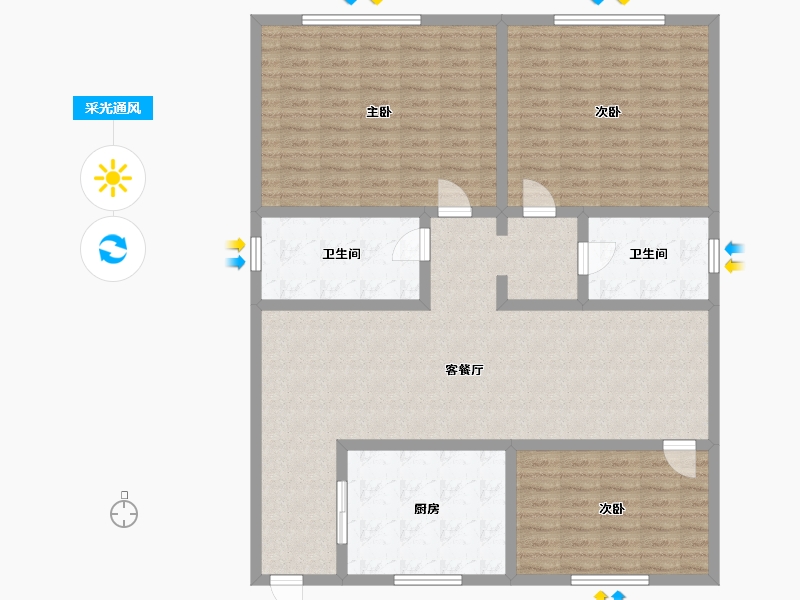 江苏省-连云港市-香江悦湖春天-87.44-户型库-采光通风