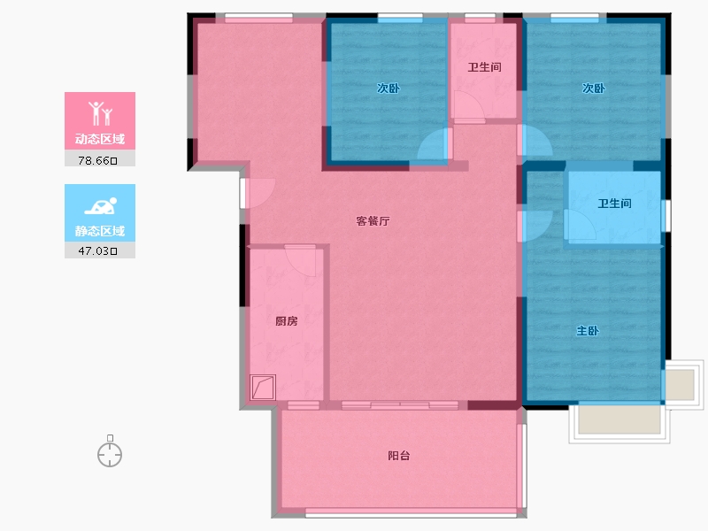 河南省-郑州市-澳龙港湾-123.40-户型库-动静分区