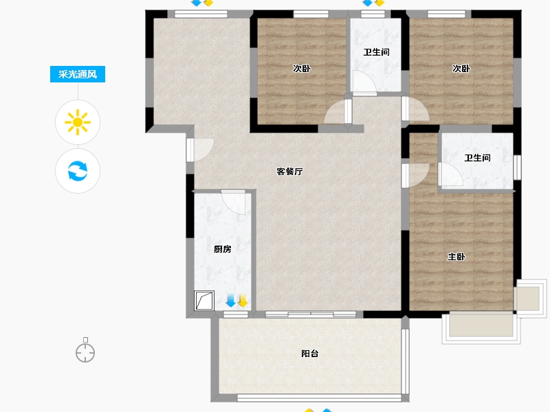 河南省-郑州市-澳龙港湾-123.40-户型库-采光通风