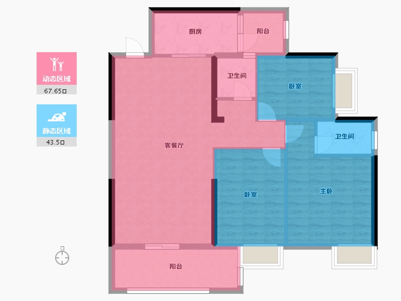 湖南省-郴州市-长信爱莲首府-100.33-户型库-动静分区