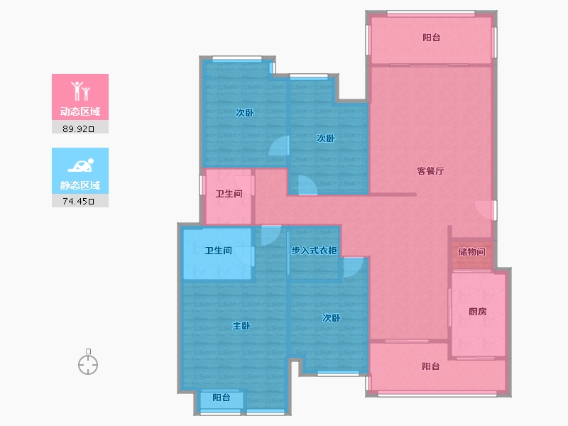 安徽省-合肥市-澜溪镇-132.00-户型库-动静分区