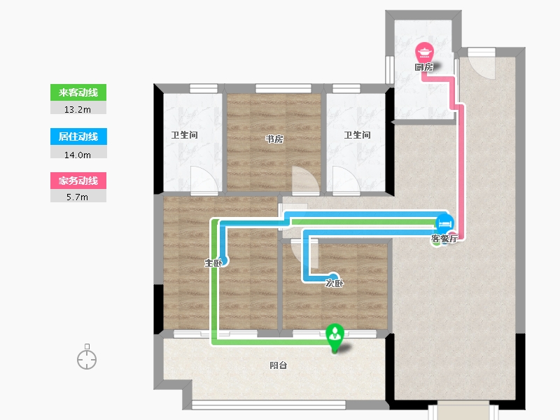 福建省-福州市-华润海湾润城-80.00-户型库-动静线