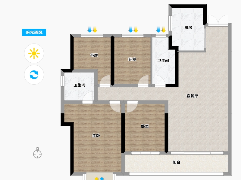 山东省-青岛市-青啤静澜山-120.14-户型库-采光通风