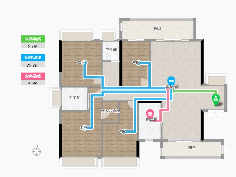 湖南省-郴州市-长信爱莲首府-144.61-户型库-动静线