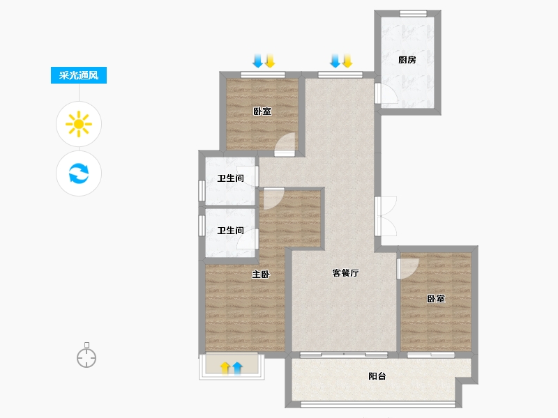 河北省-保定市-玉兰九赋-95.03-户型库-采光通风