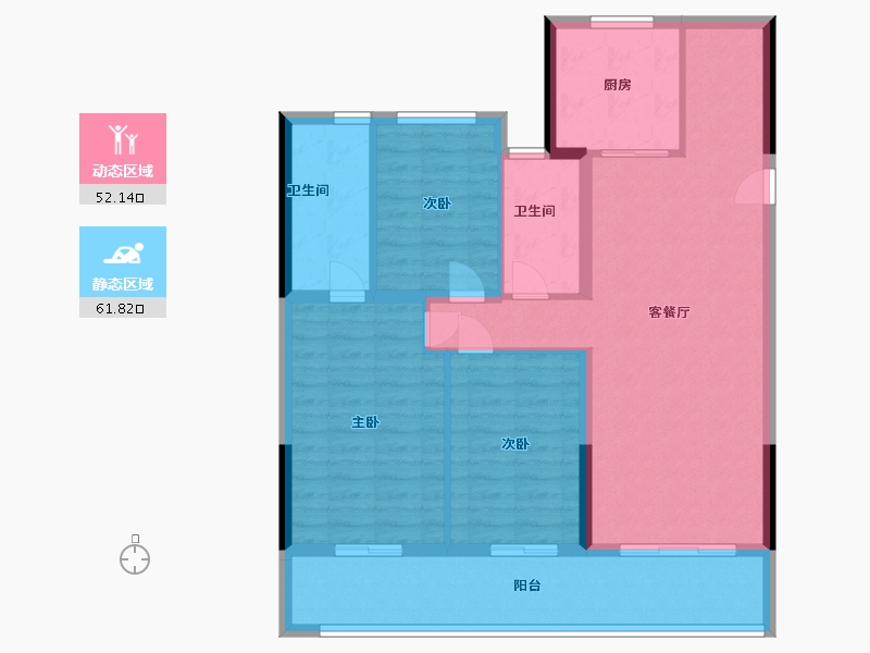 山东省-青岛市-龙湖椿实春江天越-103.00-户型库-动静分区