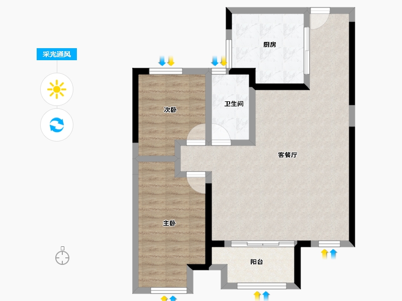 安徽省-合肥市-翡翠时光-77.87-户型库-采光通风