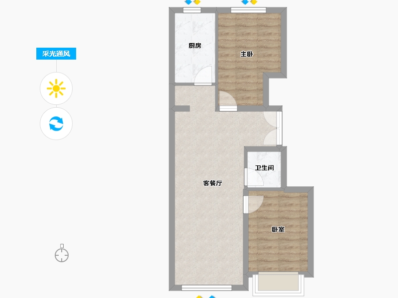 北京-北京市-栖海澐颂-57.32-户型库-采光通风