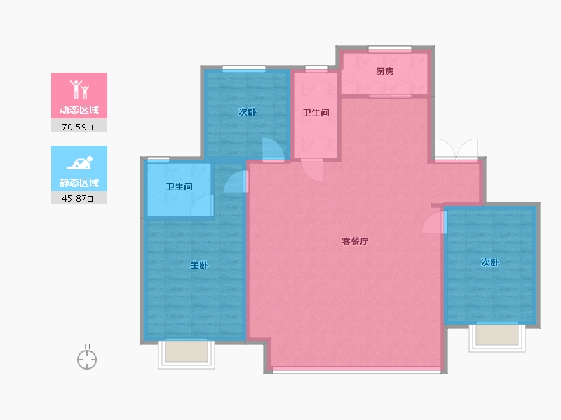 河北省-保定市-嘉禾·复兴公馆-106.22-户型库-动静分区