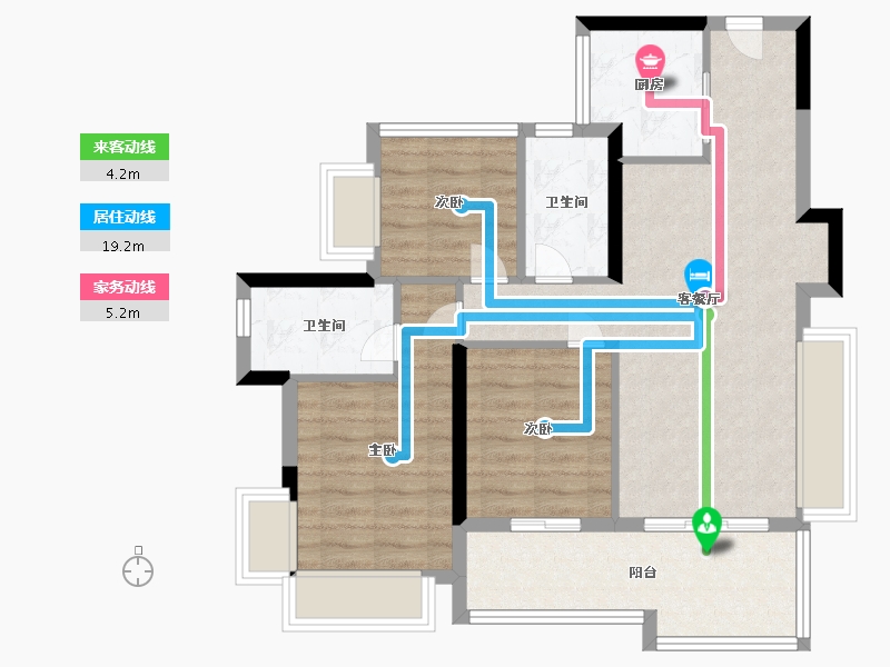 广东省-东莞市-华润置地松湖润府-75.99-户型库-动静线