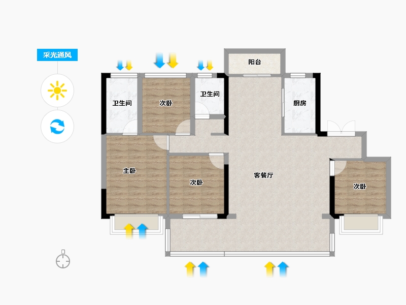 四川省-成都市-能建紫郡公馆-108.73-户型库-采光通风