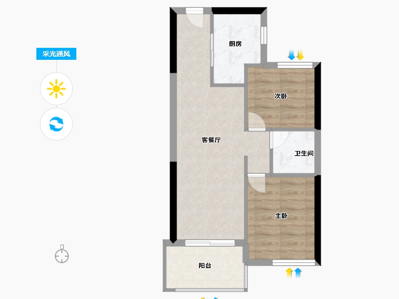 福建省-福州市-建总誉璟-46.40-户型库-采光通风