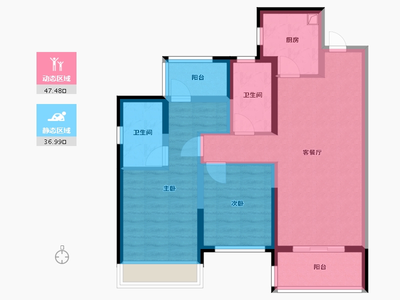 广西壮族自治区-柳州市-华润万象府-74.00-户型库-动静分区