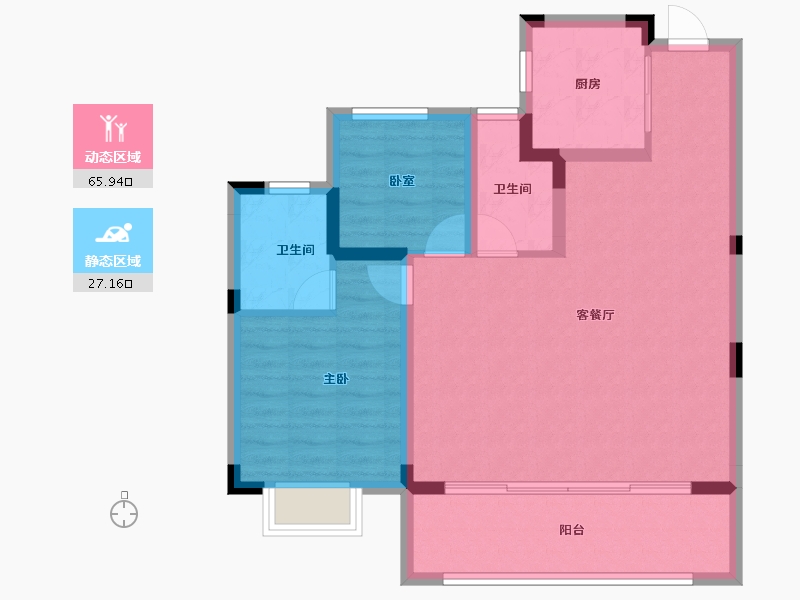 安徽省-合肥市-皖投云启锦上-84.00-户型库-动静分区