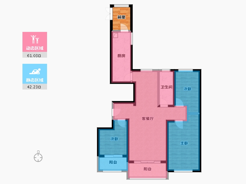 河北省-石家庄市-260公寓-104.00-户型库-动静分区