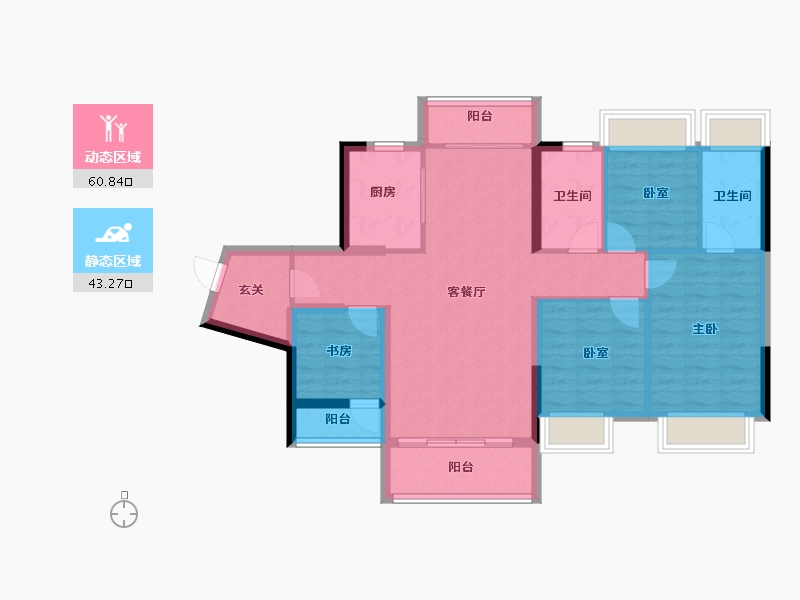 广东省-佛山市-中建壹品鄂旅投东湖学府-92.80-户型库-动静分区