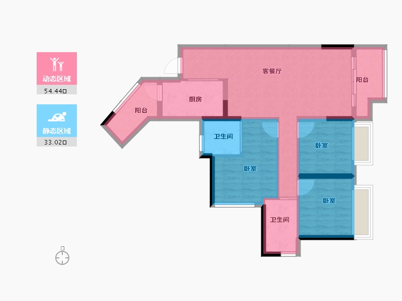 重庆-重庆市-洺悦城-77.60-户型库-动静分区