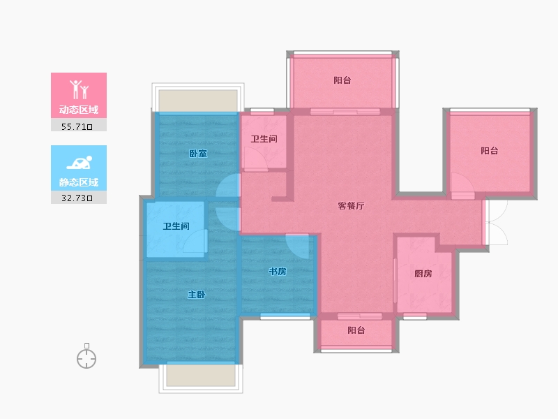 广西壮族自治区-南宁市-金地美域国际-78.47-户型库-动静分区