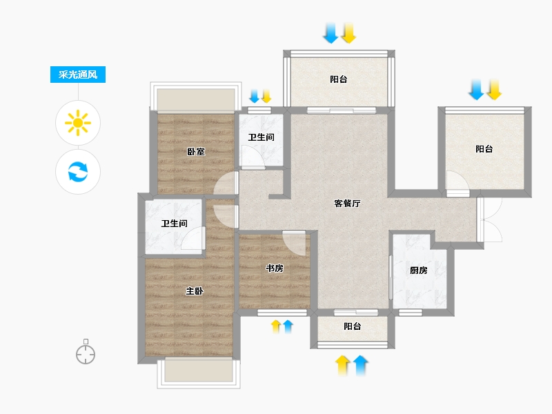 广西壮族自治区-南宁市-金地美域国际-78.47-户型库-采光通风