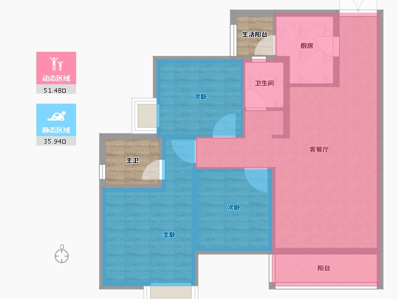 四川省-成都市-川发宽窄慢里-83.68-户型库-动静分区