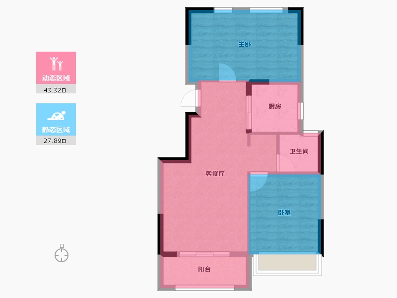 浙江省-嘉兴市-锦望名邸-64.00-户型库-动静分区